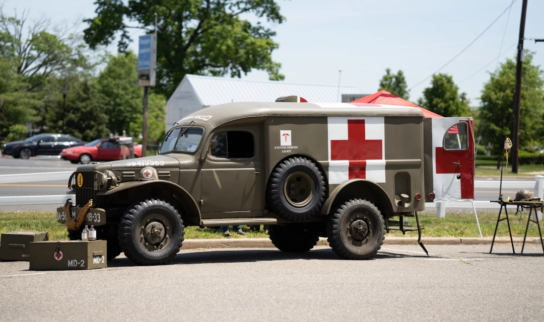 Military Ambulance, Flemington Elks Car Show - May 2023, Flemington NJ